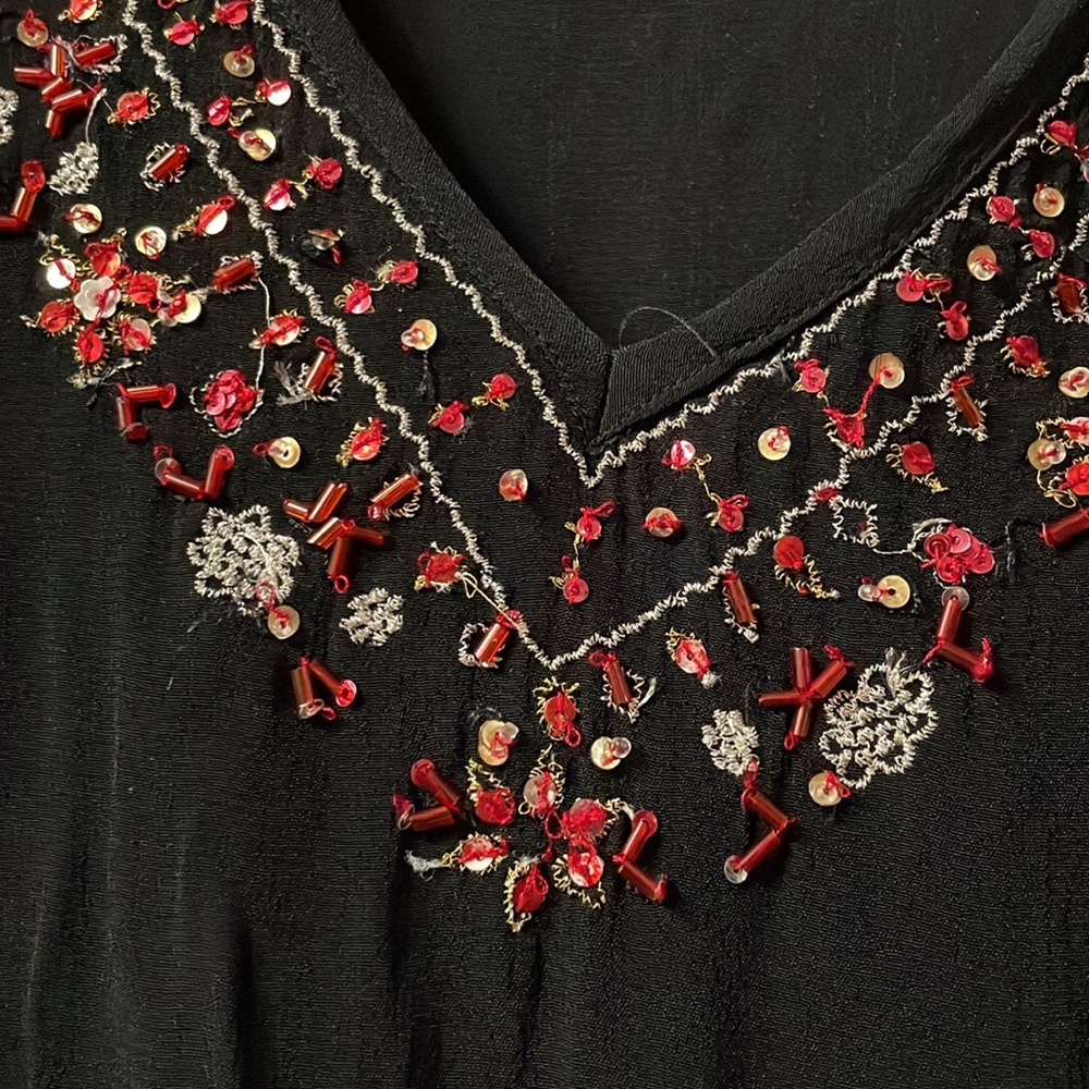 White Stag bead embellished blouse - Sz L - Picture 2 of 5
